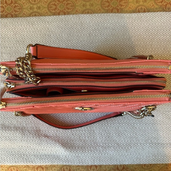 626-RITT Guess Shoulder Coral Blakely Status Luxe NWT Gold Hardware Satchel - Picture 9 of 16